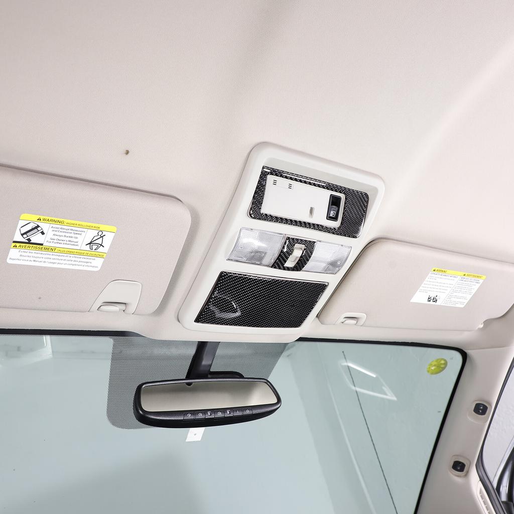 Carbon Fiber Front Reading Lamp Light Panel Sticker For Nissan Titan 2016-23