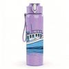 1PC Retro Sail Boat Ship 750ml Color Plastic Sports Water Bottle Leakproof Flip Straw Lid Suitable for Sports Office Home Use