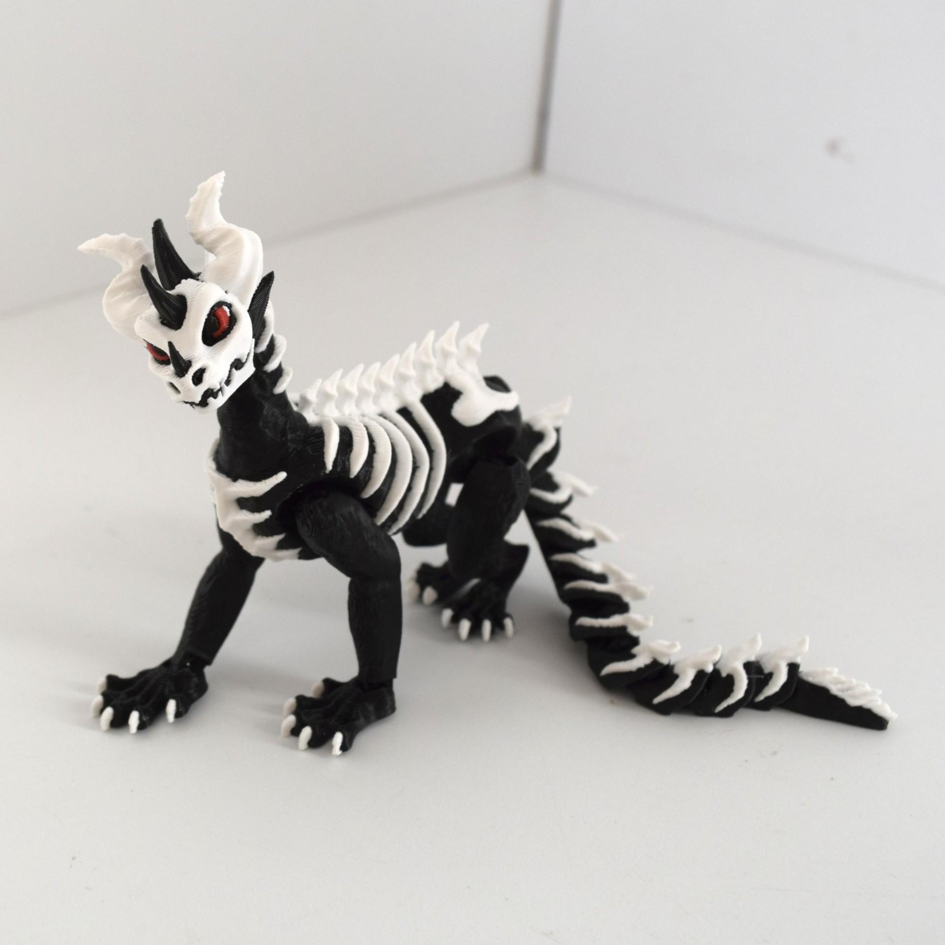 

Creative Simulation Black White Skeleton Sheep Toy Statue Kids 3D Printed Toy Horror Skeleton Sheep Desktop Decor Halloween Gift