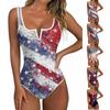 Swimsuit for Women Star Print V Neck Bathing Suit Sleeveless Swimwear Comfortable Fit Stylish Design