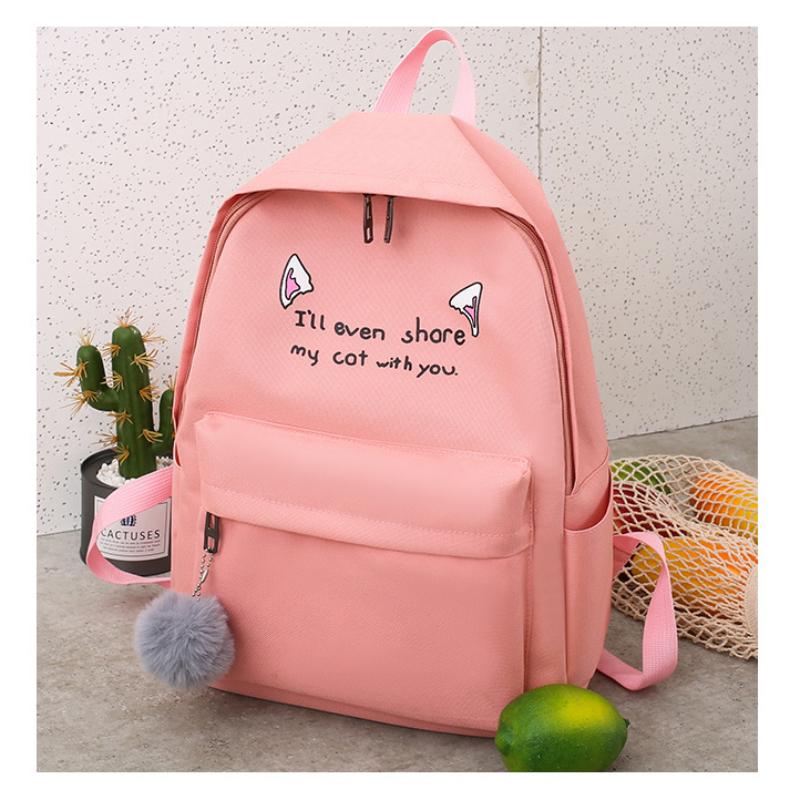 4-teiliger Studenten-Rucksack, modischer Trend, vierteiliges Set, einfarbiger Rucksack, große Kapazität, Canvas, verschleißfest, atmungsaktiv, Damen-Rucksack, Reisetasche