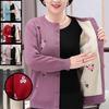 Plus Size Cardigan for Women Grandma Knit Sweater Middle Aged and Older Cardigan