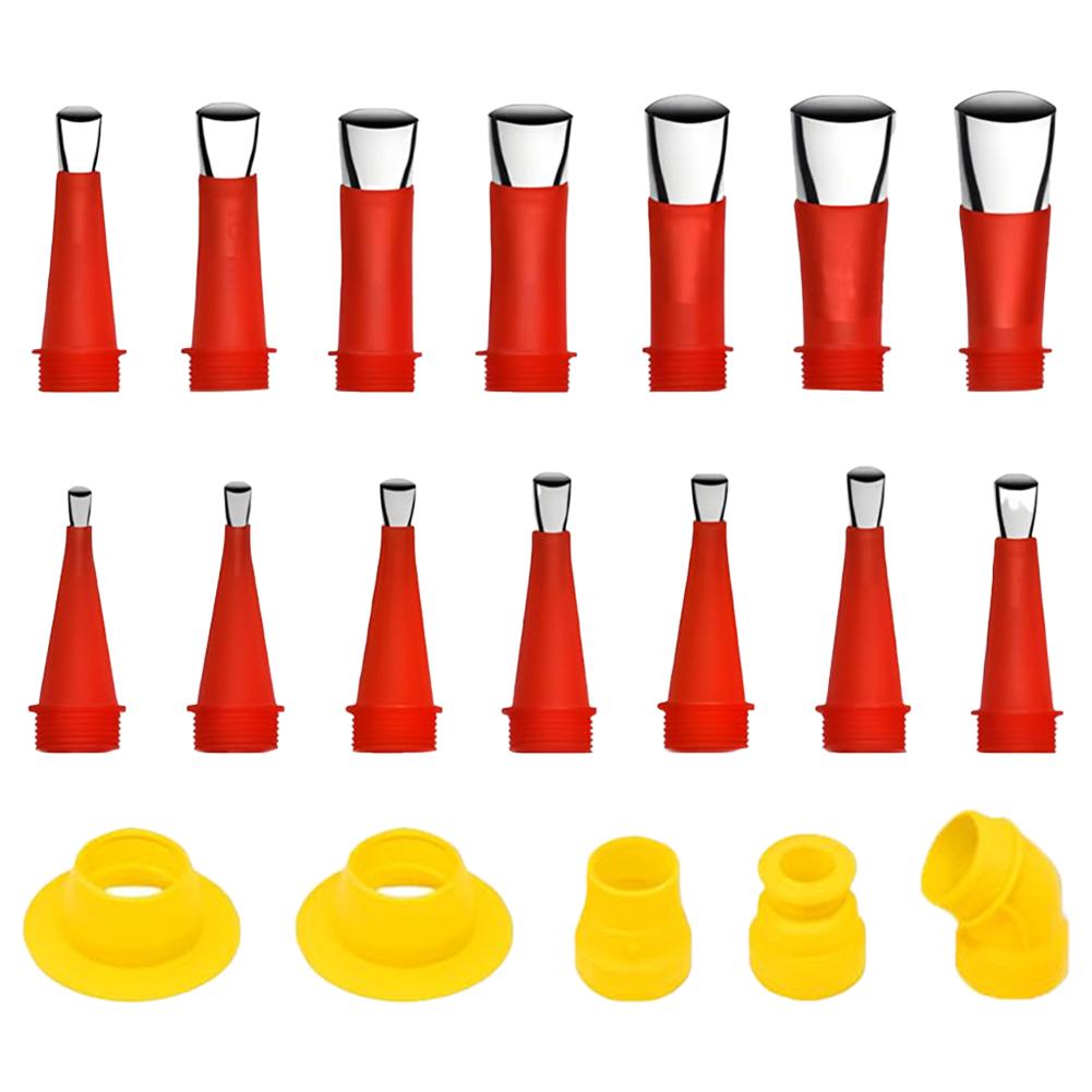 22Pcs Caulking Tips Caulking Nozzles 16 Piece Rubber Nozzle Tool with Removable Base Caulking Nozzle Applicator Finishing Tool