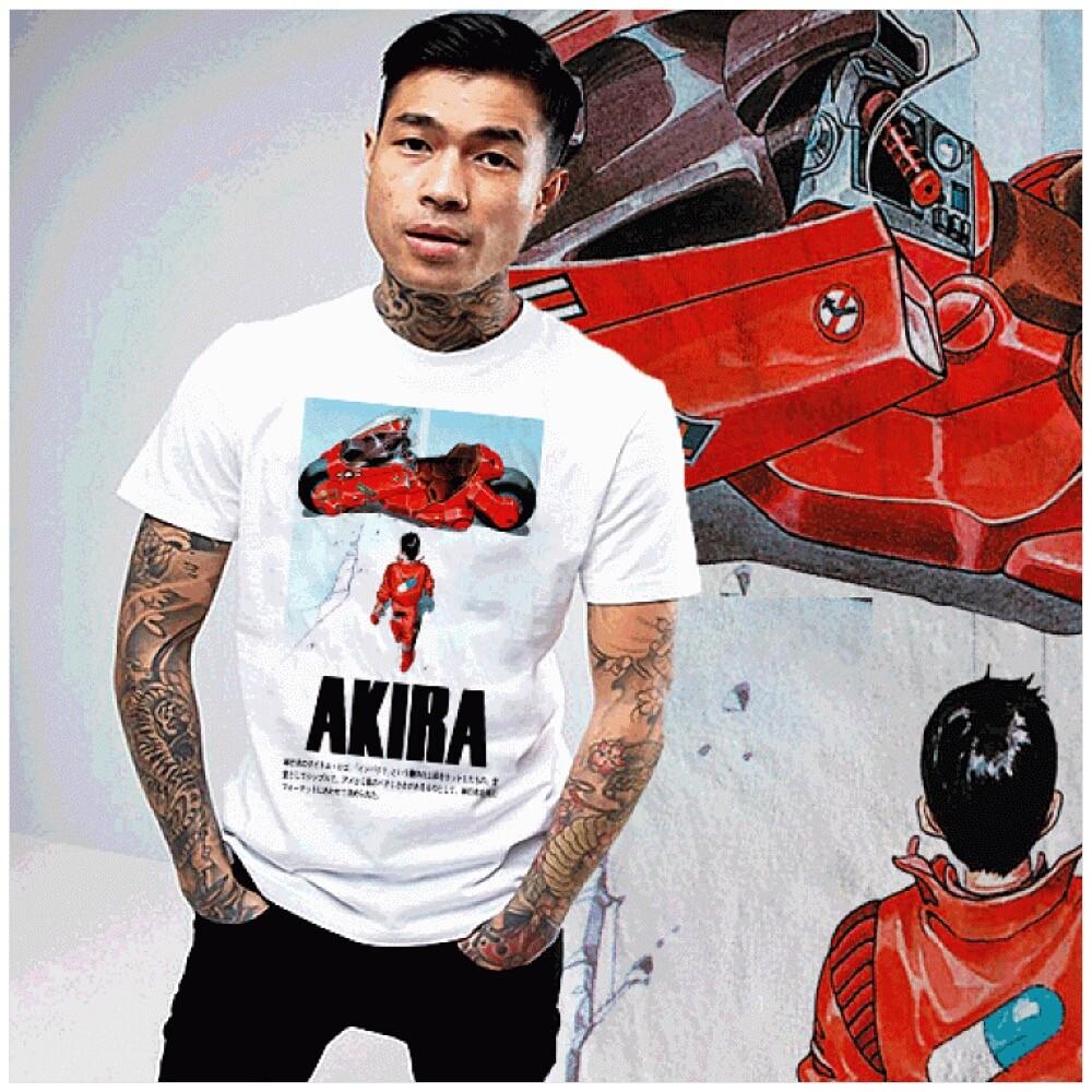 Аниме ретро японский киберпанк нео токио Акира мото ходьба футболка Унисекс футболка XXL