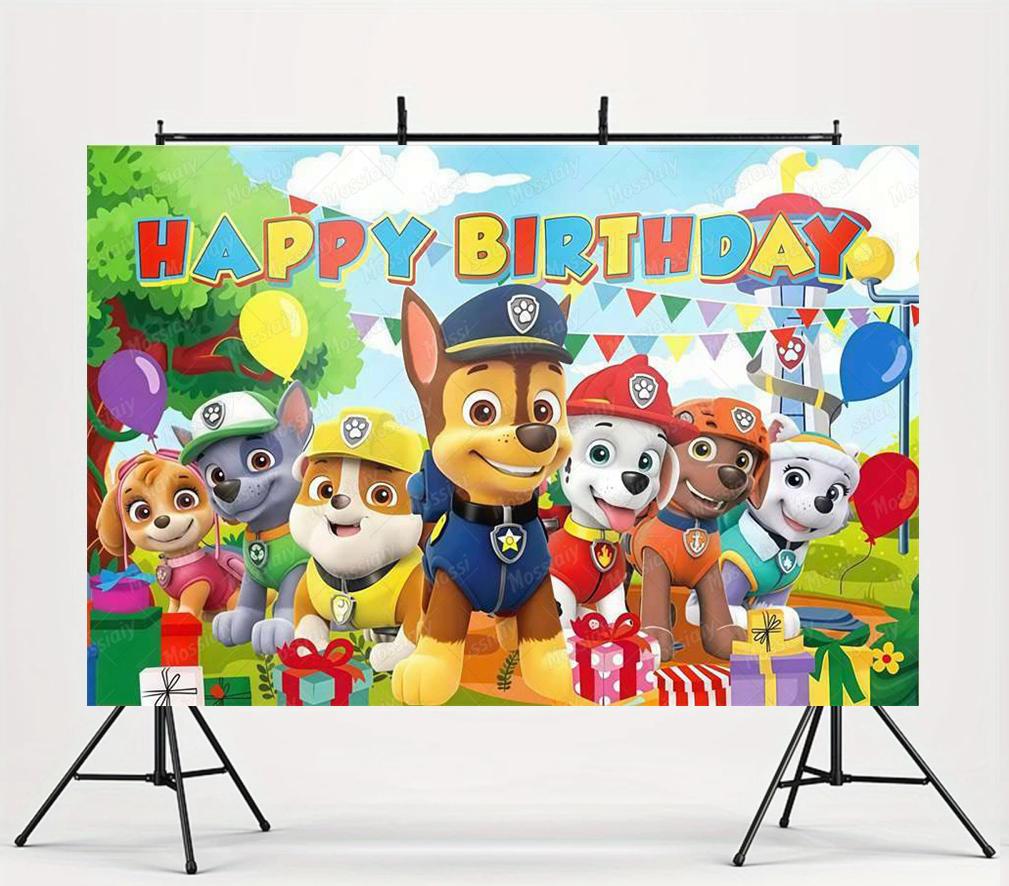 Paw Patrol Animation Theme Birthday Party Decor Backdrop Cartoon Puppy Dog Photography Background Kids Baby Shower Supplies Gift