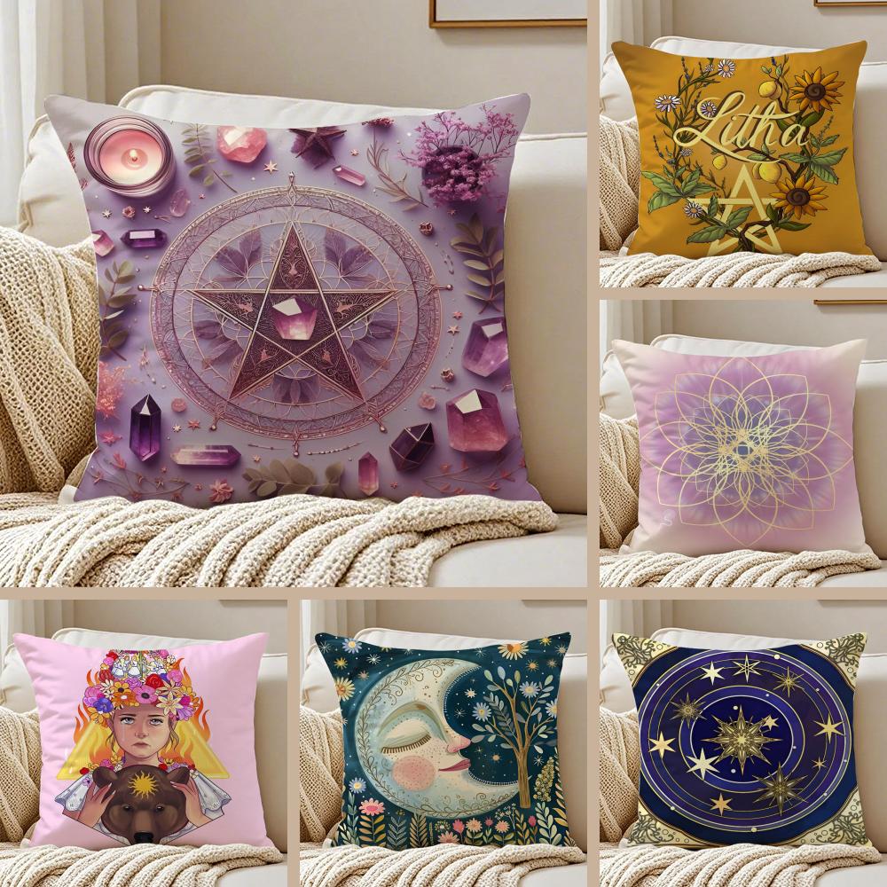 Line Art Midsummer Day Print Beautiful Cushion Cover Pillowcase Antidustmite living Room Sofa Decor Cushion Room