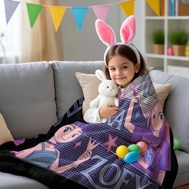 K-Pop Demon Huntrix Blanket Hot Anime Soft Warm Flannel Throw Travel Camping Sofa Bed Cover Living Room Decor Anime Fans Gift
