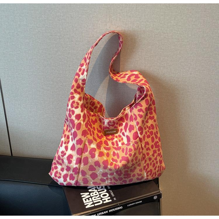 

Винтажная модная сумка-тоут с леопардовым принтом, женская новая сумка для покупок, трендовая повседневная сумка через плечо, нишевая женская сумка розовый