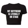 Il Mio Ragazzo È Letteralmente sul Palco T-shirt Trendy da Bambina Scollo Tondo Crop Top da Donna Sexy Abbigliamento da Club Vestiti Y2k Goth T-shirt da Donna