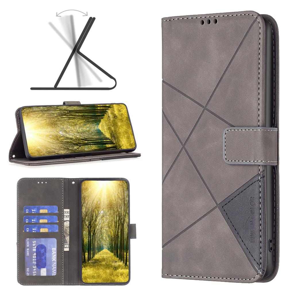 BINFEN COLOR For Infinix Note 40 Phone Cases Wallet Stand Geometry Imprinted Leather Cover