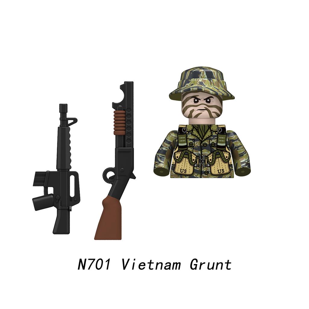 Vietnam Grunt Infantry Soldier Military Minifigure Models Kids Toys Building Blocks Gift Boys Girls Moc
