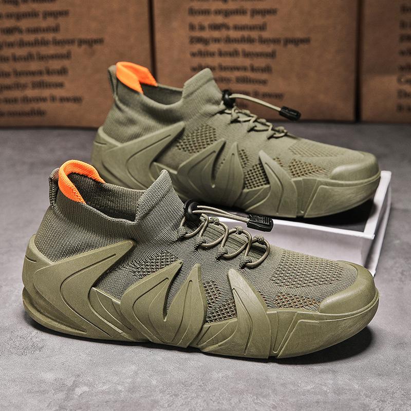 Fashion Men's Casual Sports Shoes Woven Mesh Breathable Anti-slip Outdoor Mountain Climbing Hiking Shoes Men's Large Size 2025 Autumn