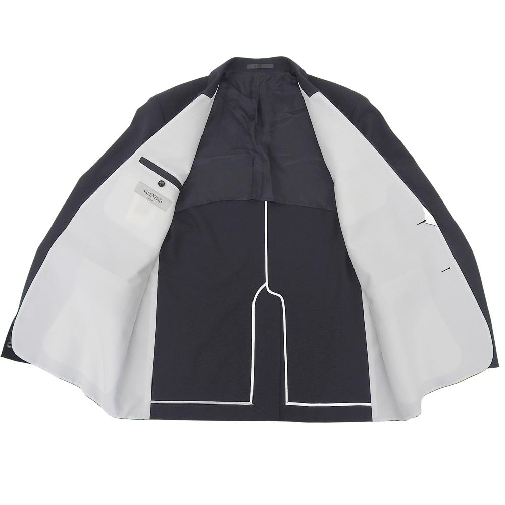 VALENTINO Men's Navy Peak Lapel Tailored Jacket, Size 48 (PV3NA05P4D3) Jacket 48 NavyUsed