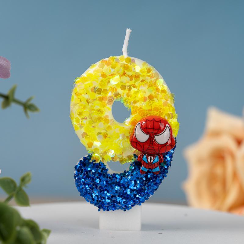 Anime Digital Number Birthday Cake Candles Party Decorations