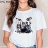 New Women'S Clothing T-Shirt Music Drum Set Graphic Print Female T Shirt Fashion Music Enthusiast Tshirt Creative Birthday Gift