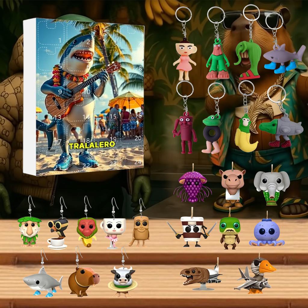 Tung Tung Tung Sahur Shan Hai Jing Blind Box Flacher Anhänger Ohrringe Accessoire Schlüsselanhänger Anhänger