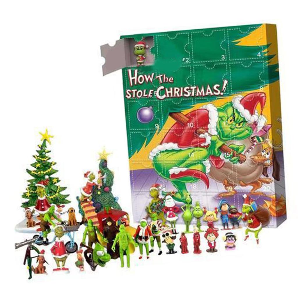 Advent Calendar Figures Cute Cartoon Countdown Calendar Blind Box for Kids Present Collectible