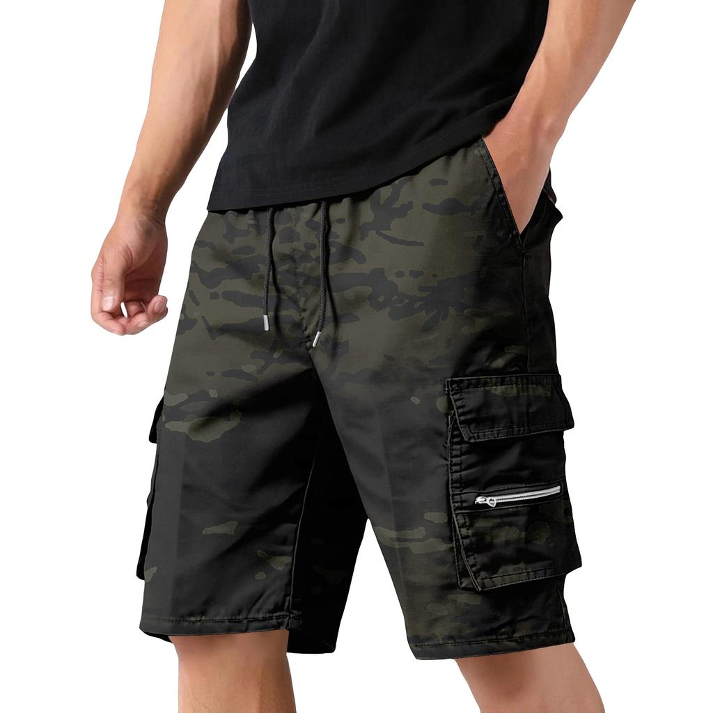 Herren-Cargoshorts mit Kordelzugbund Verstellbare Passform Mehrere Taschen Robustes Leichtes Material für Arbeiten im Freien und Freizeit