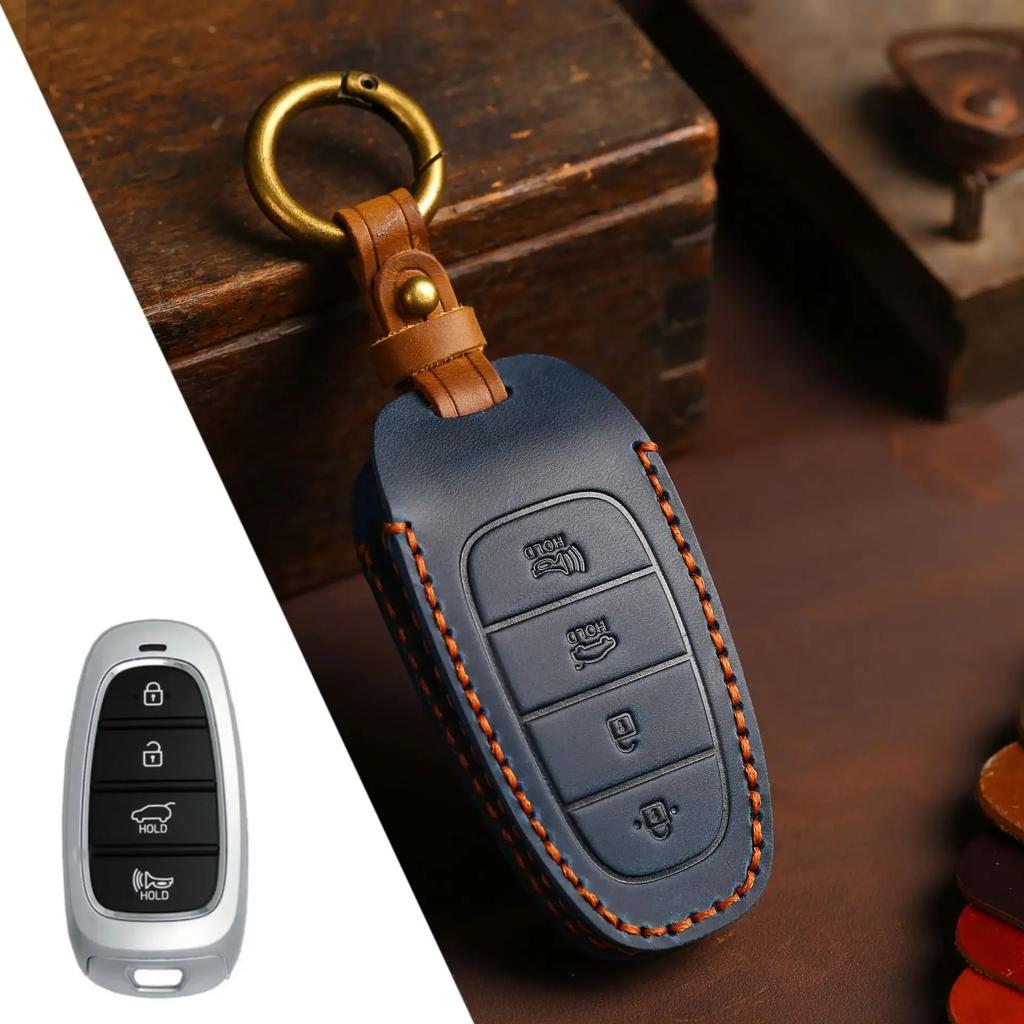 Sleuteletui Sleutelhangerhouder Leer Accessoires voor Hyundai Tucson Staria Sonata Hybride Nexo Nx4 Grand Santa Fe Tas