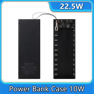 Boîtier de batterie externe accessible 22,5W PD QC3.0 Charge rapide sans fil DIY Coque avec éclairage LED Boîte de stockage pour batterie 18650 20*18650