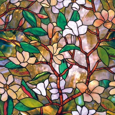 Fenster-Sichtschutzfolie Aufkleber Artscape Magnolien-Fensterfolie Vinyl für Glasfenster Buntglas-Fensterfolie Haus und Badezimmer