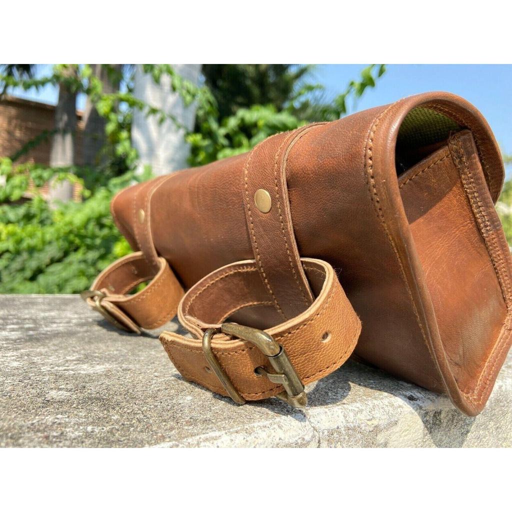 Sacoche De Selle Moto Cuir Noir – PARRYS LEATHER WORLD – Capacité 5L