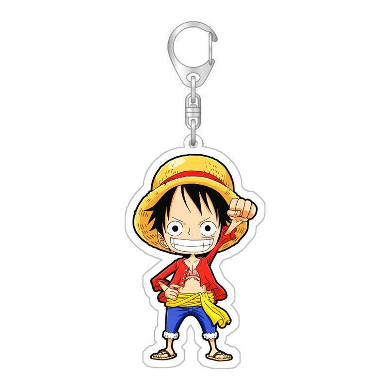 Acrylic Key Chain for One Piece Monkey D. Luffy Franky Trafalgar Law Bepo Nico Robin Acrylic Key Buckle Anime Peripheral Pendant