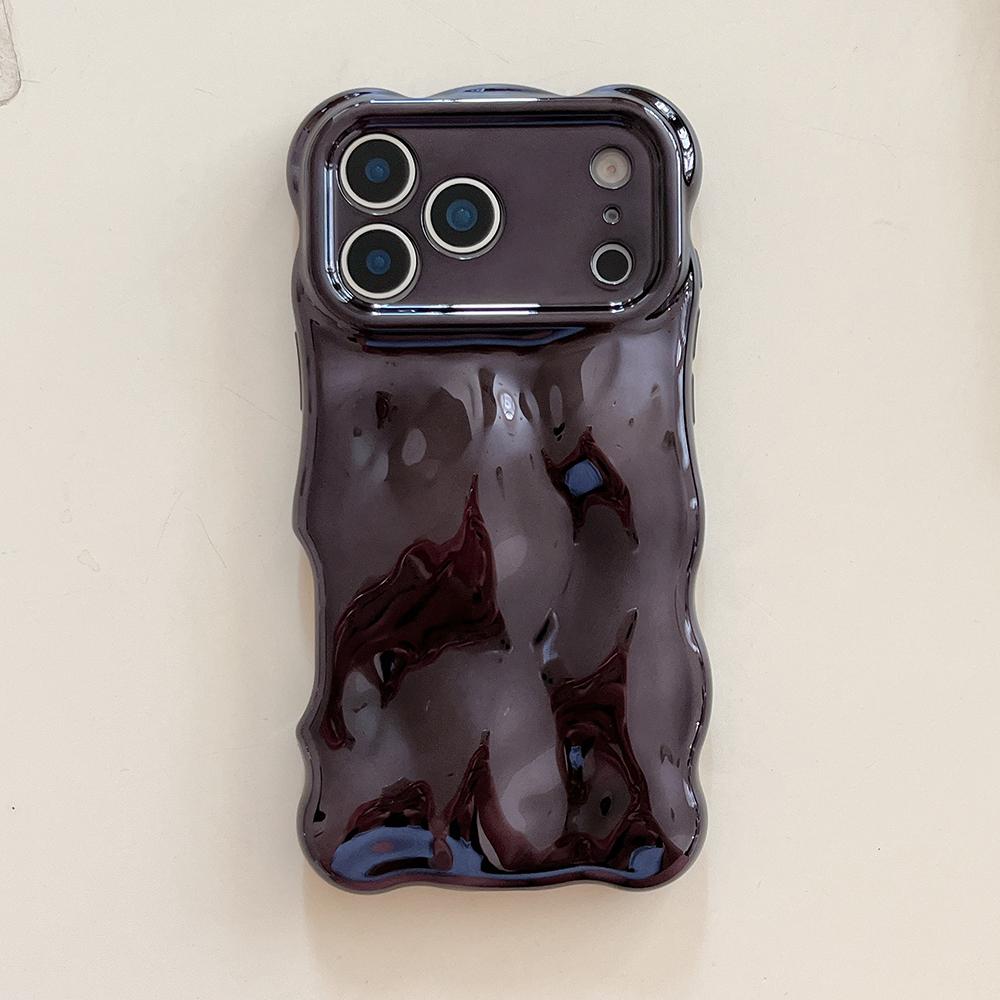 3D Bubble Wave Pattern Phone Case For iPhone 17 16 15 14 13 12 11 Pro Max 17Air Electroplated Soft Shockproof Back Cover