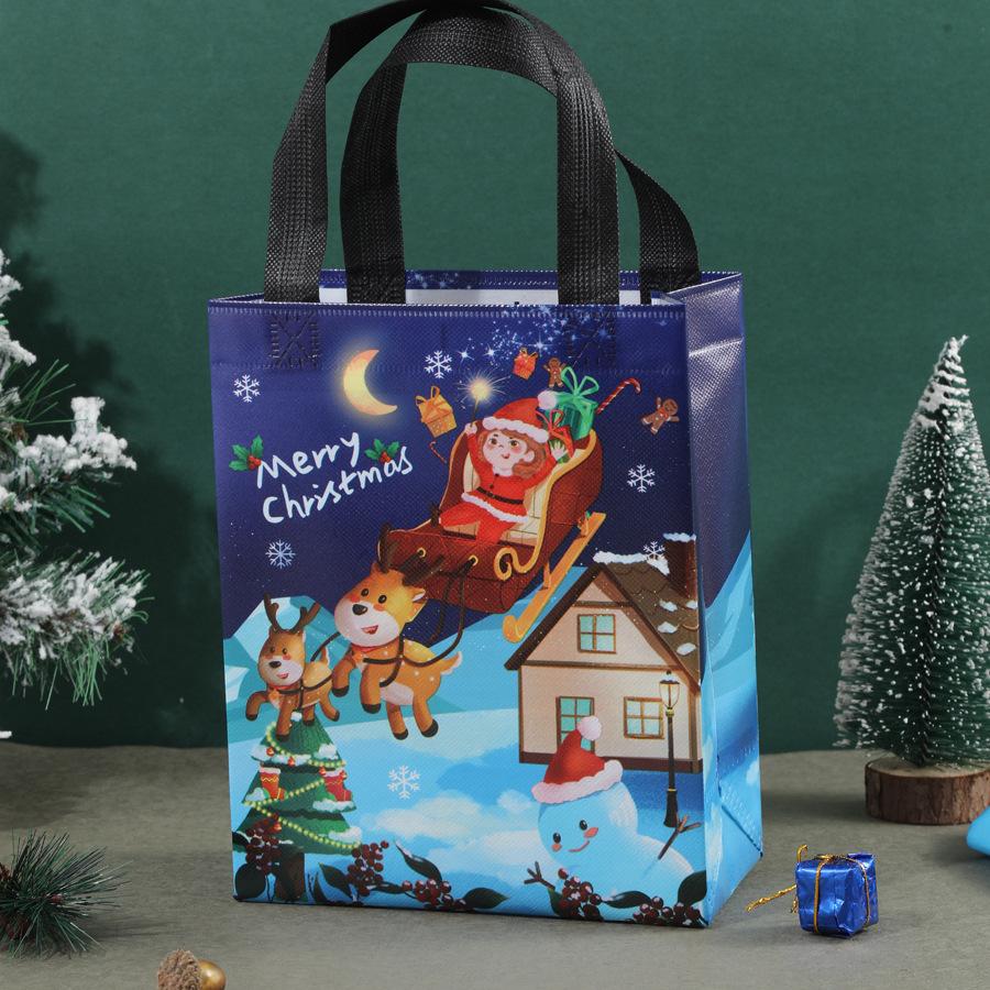 

Рождественские подарочные пакеты, Подарочные упаковочные сумки, Санта Клаус, Снеговик, Рождественская елка, Сумки из нетканого материала 4pc синий