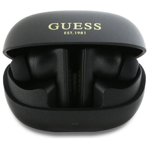 Guess Słuchawki Bluetooth Gutwst88Mctgk  Tws + Stacja Dokująca Czarny/Black Capsule Printed Logo