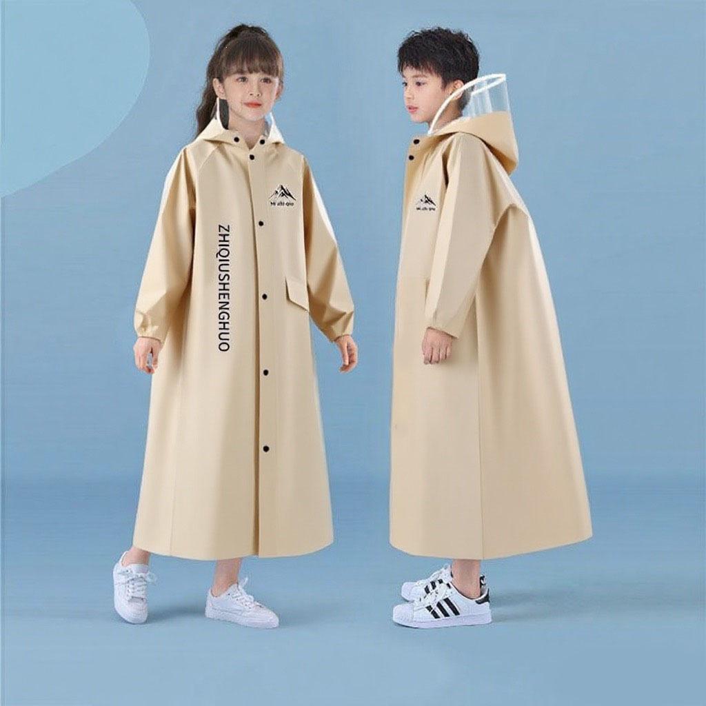 Stormproof Children's Full-Body Raincoat with Backpack Compartment - Portable Cycling Poncho for Boys and Girls