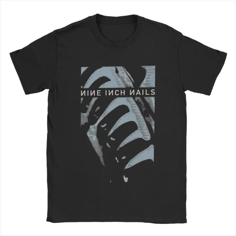 Men T-Shirt Pretty Hate Machine NIN Nine Inch Nails Blue Cotton Tee Shirt Short Sleeve T Shirt Round Collar Clothes Unique