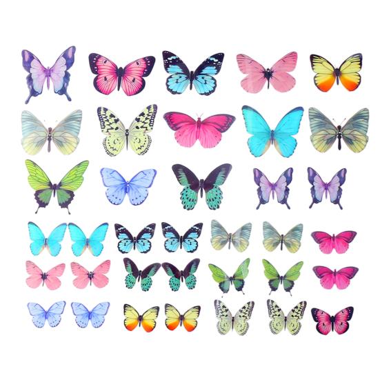 3D Butterfly Wall Decals Removable Colorful Butterfly Wall Stickers DIY Wall Art Murals for Babys Bedroom TV Background Living Room