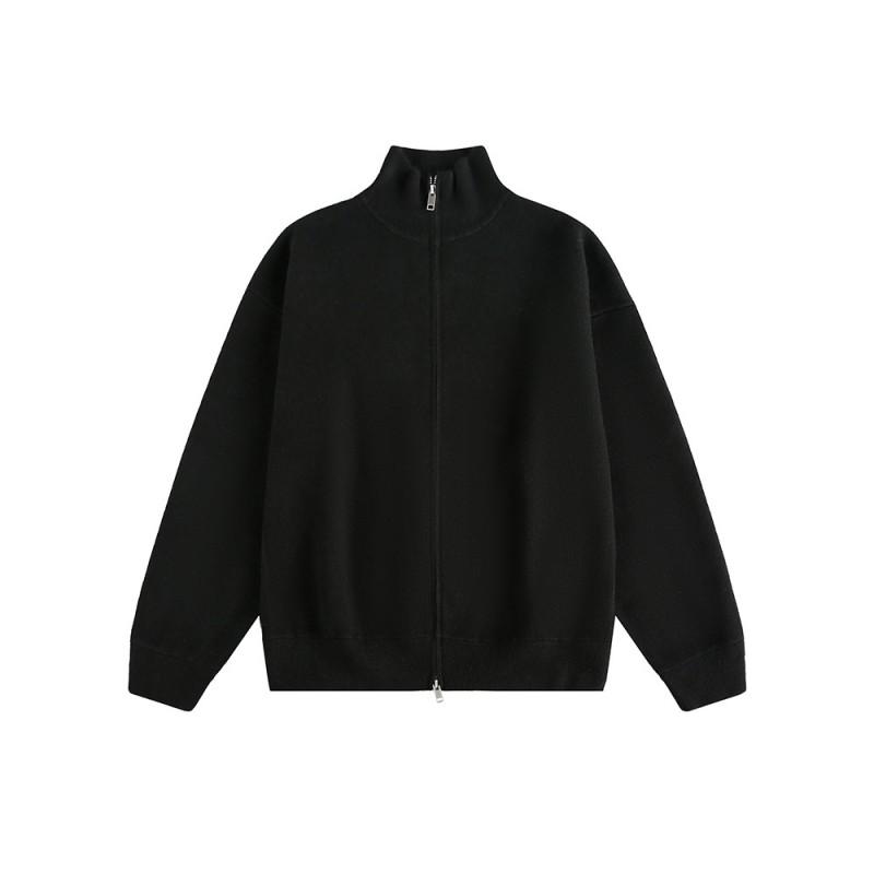 Unisex Oversized Knit Cardigan With Stand Collar Casual Loose Fit Pullover Fall Youth Fashion