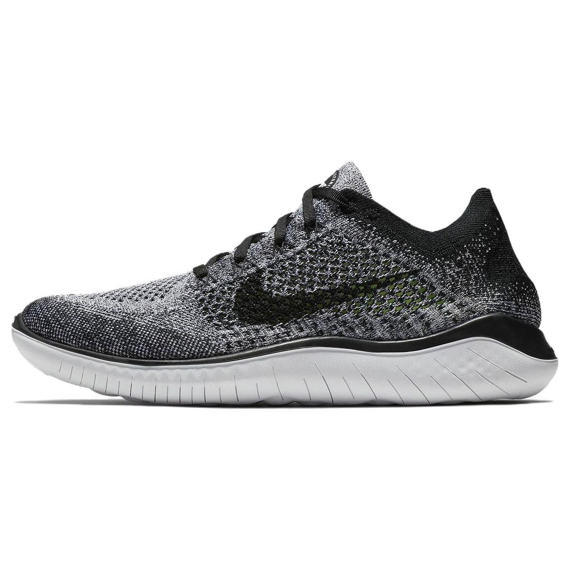 Nike Free Rn Flyknit 2018 Черно-белый Омбре 942838-101 40.5