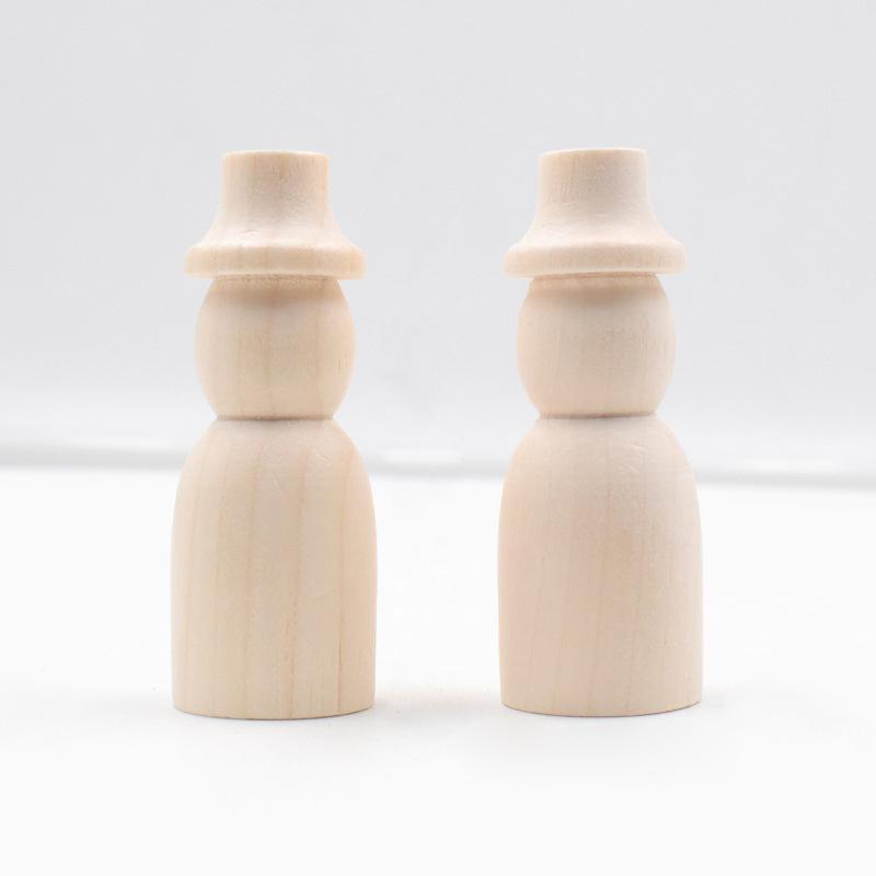

2pcs 65mm Mini Wooden Snowmen Wood Shapes, Wooden Crafts To Make and Decorate, Make Your Own Christmas Decorations