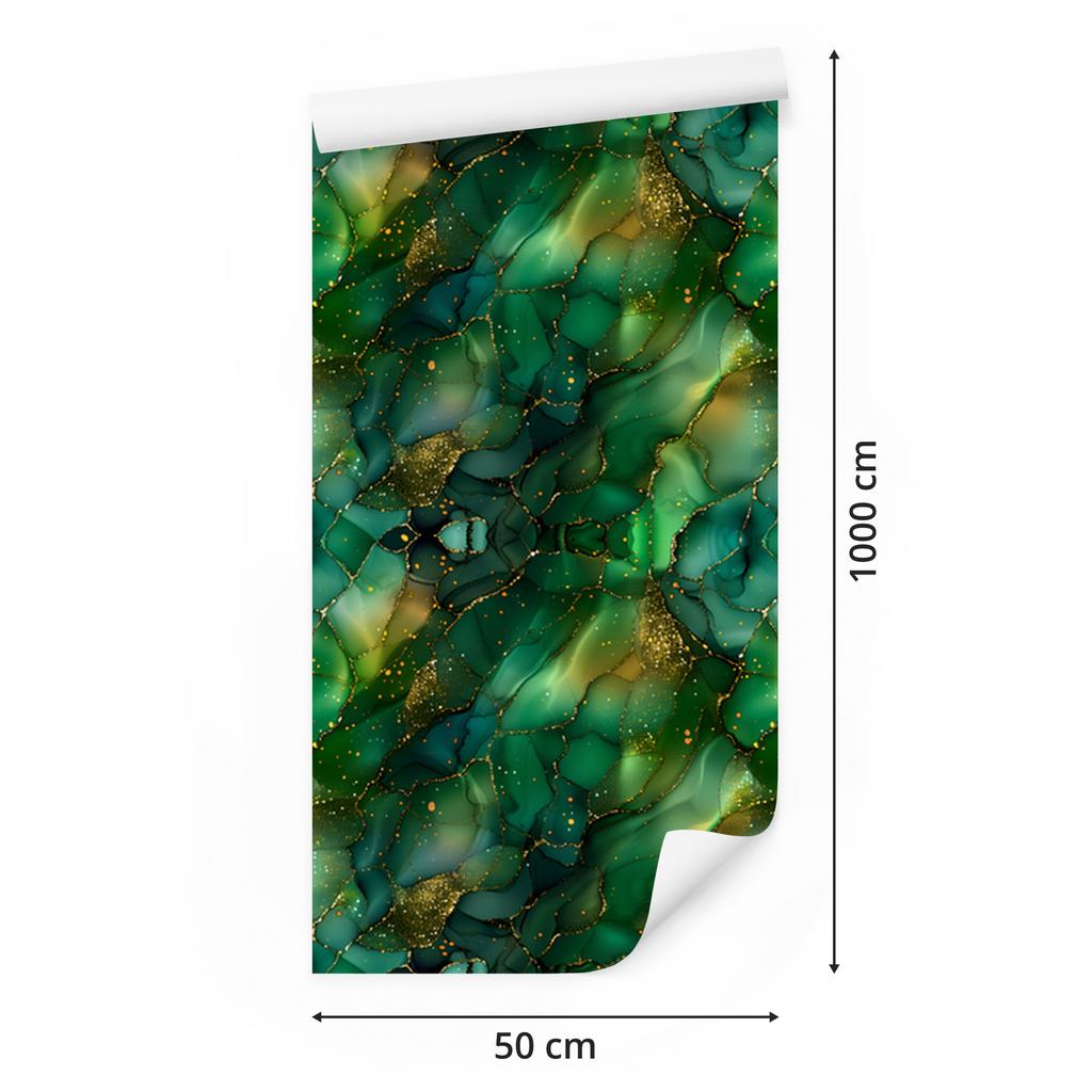 Bottle Green and Sea Blue Ink Wallpaper for Living Room and Bedroom 50x1000