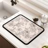 Kitchen Counter Drying Mat Floral Pattern Printed Diatomaceous Earth Absorbent Mat Desktop Tableware Dry Pad Cup Bar Mat