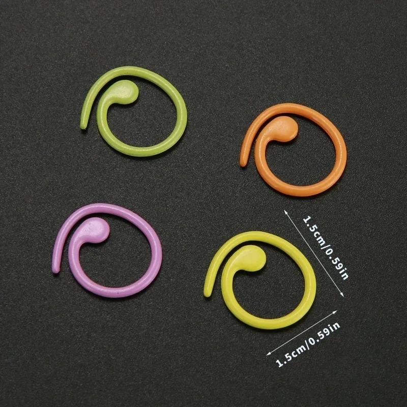 Metal Stitch Markers Helical-Shaped Crochet Markers Ring Multicolor Crochet Locking Markers for Knitting and Crocheting (Multico