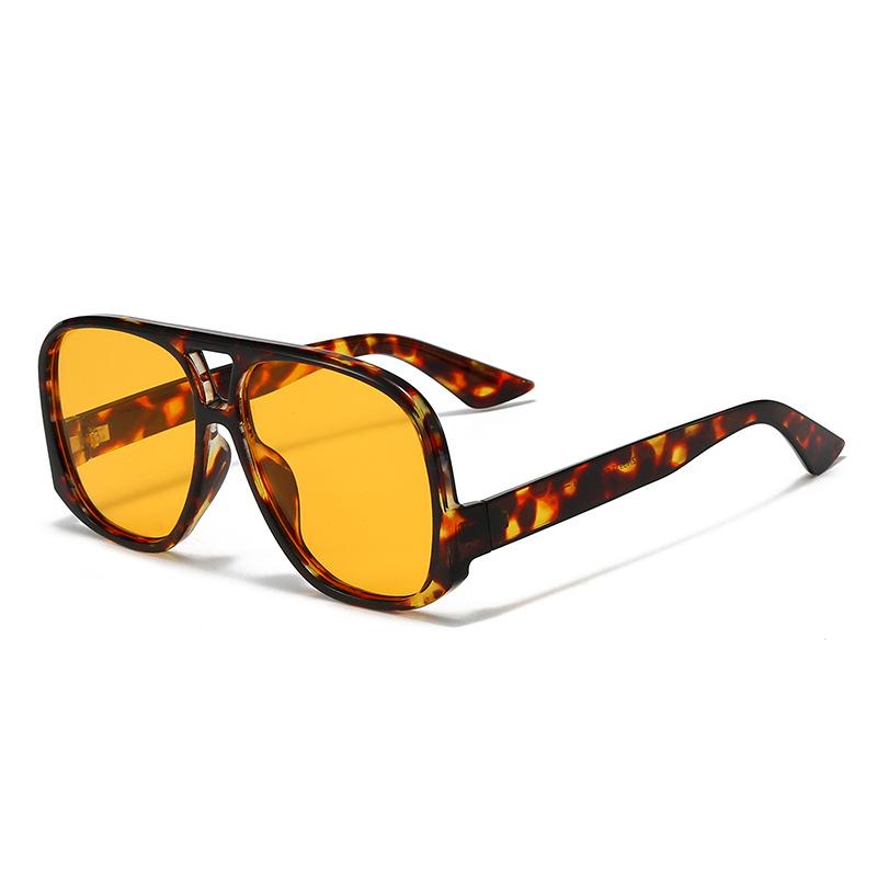 Retro Pilot Sunglasses: Unisex Double Beam Large Frame Street Style