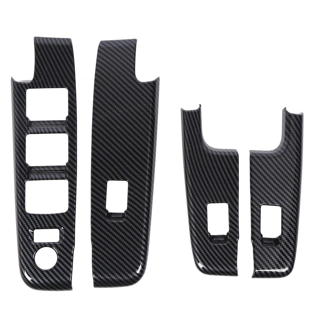 4 Pcs Car Window Control Switch Panel Cover Carbon Fiber Color Power Window Switch Panel Trim Replacement for D Max