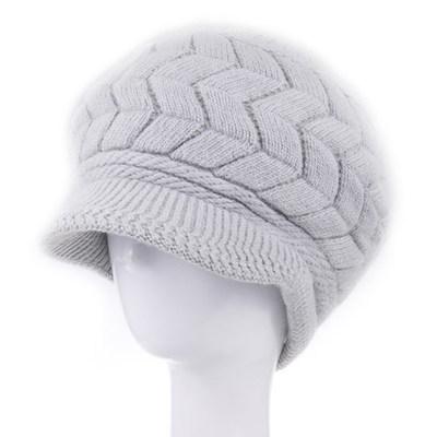 Knitted Fur Rabbit Fashionable Trendy Beanie Warm Keep Lined Fur Plush Hat Winter Women Hats For Woman Outdoor Coldproof Cap