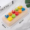 PAVIKE Screw Toys Montessori Educational Toys Wooden Bolts and Nuts Set Interesting Geometric Jigsaw Finger Color and Shape Recognition Shapes,