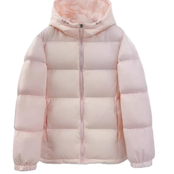 Black thickened cotton-padded jacket for women's winter new style thickened small hooded cotton-padded jacket