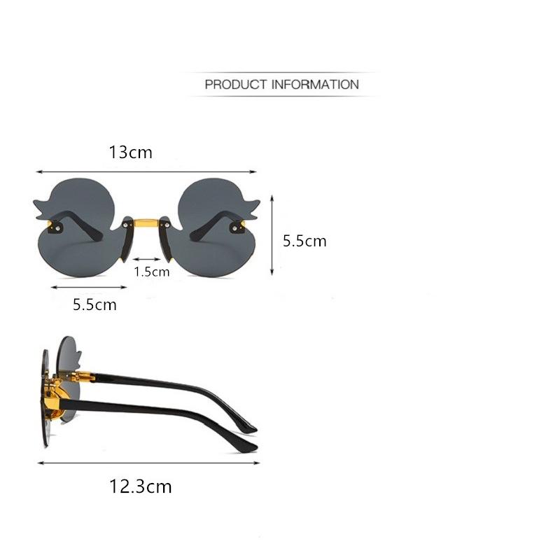 Fashion Children'S Sunglass Rimless Cartoon Duck Shape Sunshade Anti-Ultraviolet Glasses Party Decorative Glasses For Child Kids