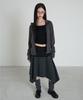 Isjabaibeu Stripe Symbol Unbalanced Skirt