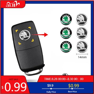 Autocolant Auto 4 Bucăți Autocolante Metalice cu Embleme Metalice pentru Chei de Mașină Decor Decaluri Pentru Skoda Octavia Superb Rapid Kodiaq Karoq Fabia Kamiq