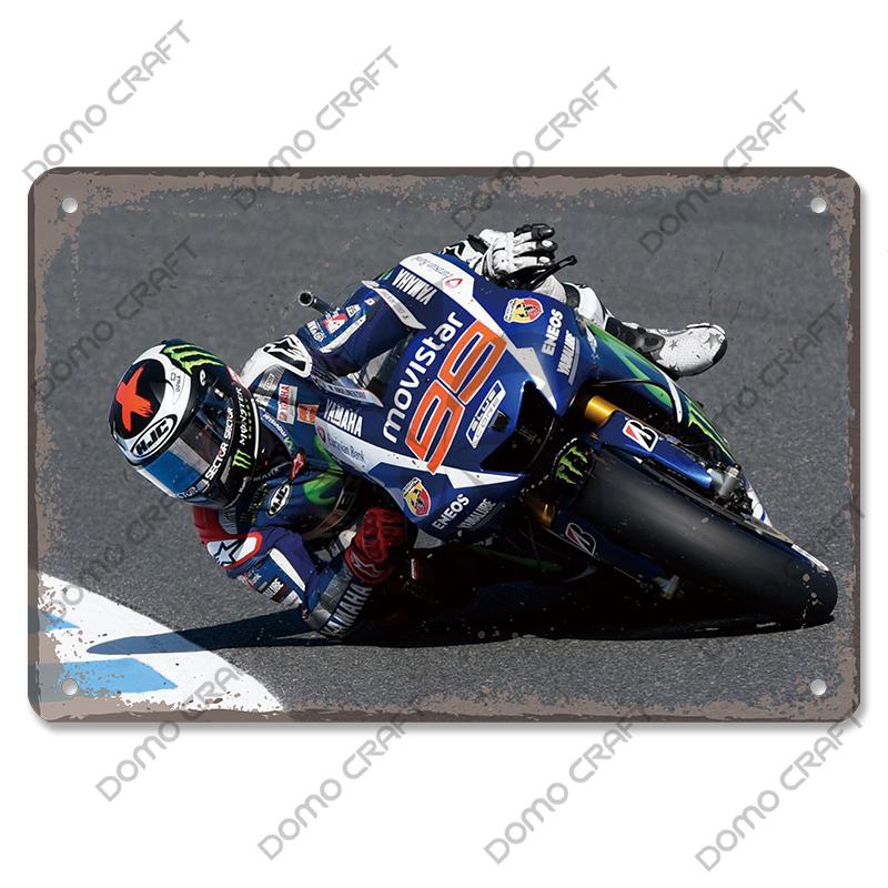 Motorcycle Racing Poster Vintage Metal Plate Racer Athlete Metal Tin Signs Retro Wall Decor Club Pub Bar Man Cave