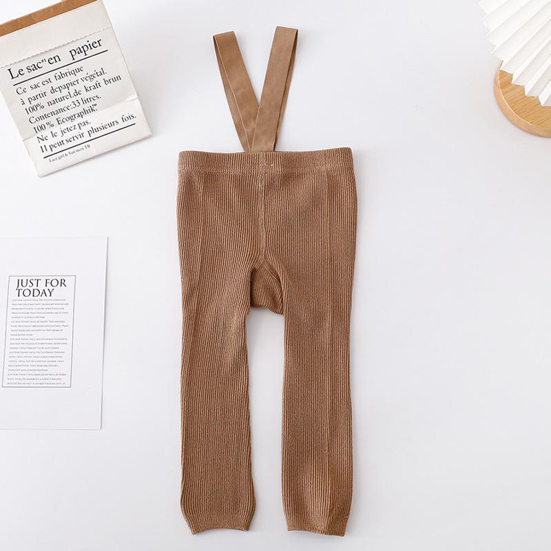 Girls' Combed Cotton Solid Color Tights - Breathable Spring & Autumn Weightlifting Pants for Infants