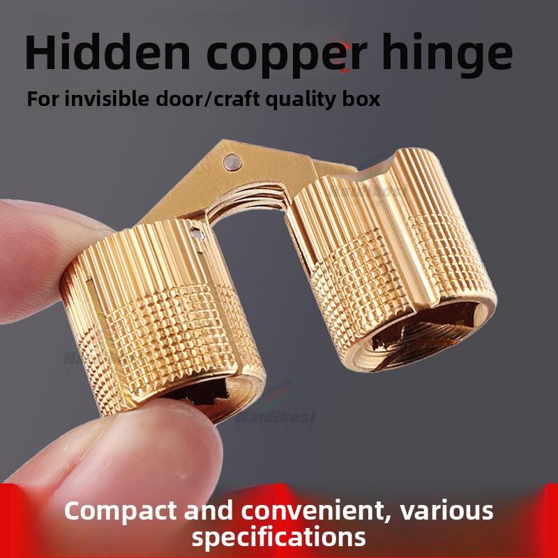 2pcs 8-18mm Copper Brass Door Hinges Cylindrical Hidden Cabinet Concealed Invisible Furniture Barrel Hinge For Hardware Gift Box